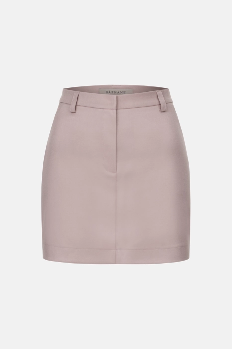 High-waisted mini cotton skirt