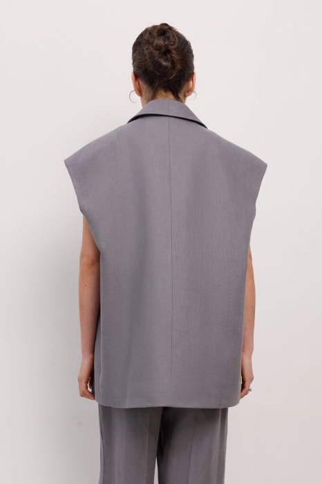 Linen oversized vest