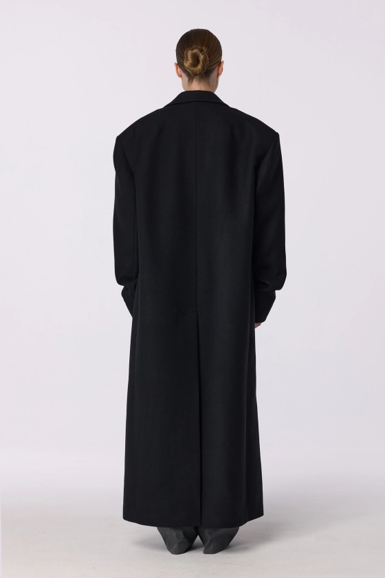 Straight-cut coat with gathered sleeves - photo 5